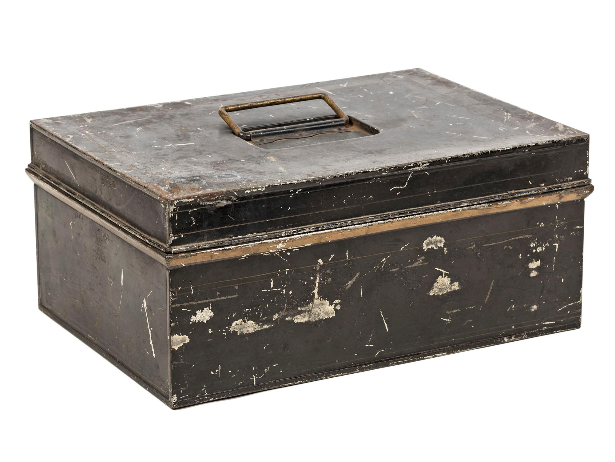 [CIVIL WAR]. Painted metal box with key identified to 9th Regiment, New York National Guard. N.p., n.d.