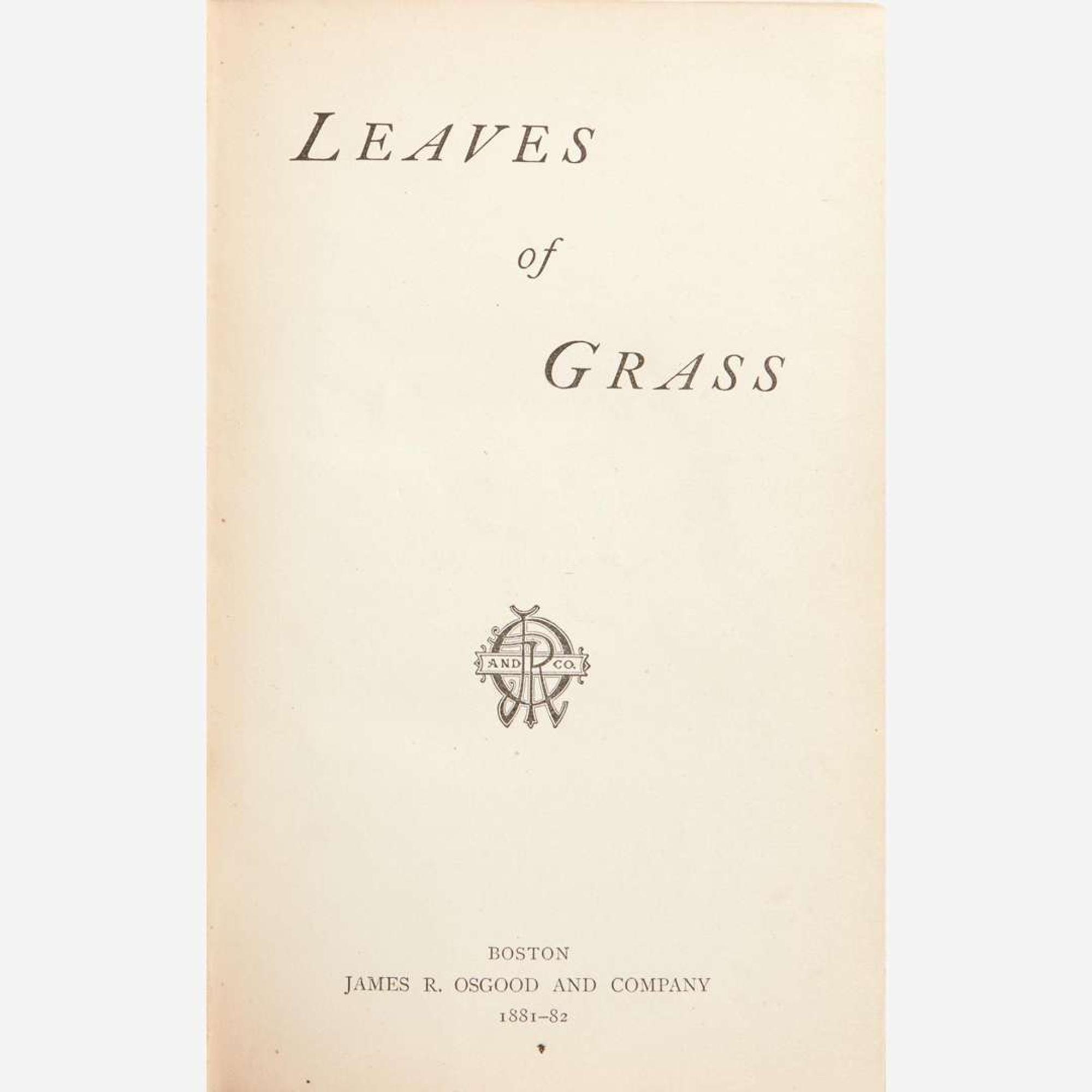 [Literature] (Whitman, Walt) Leaves of Grass