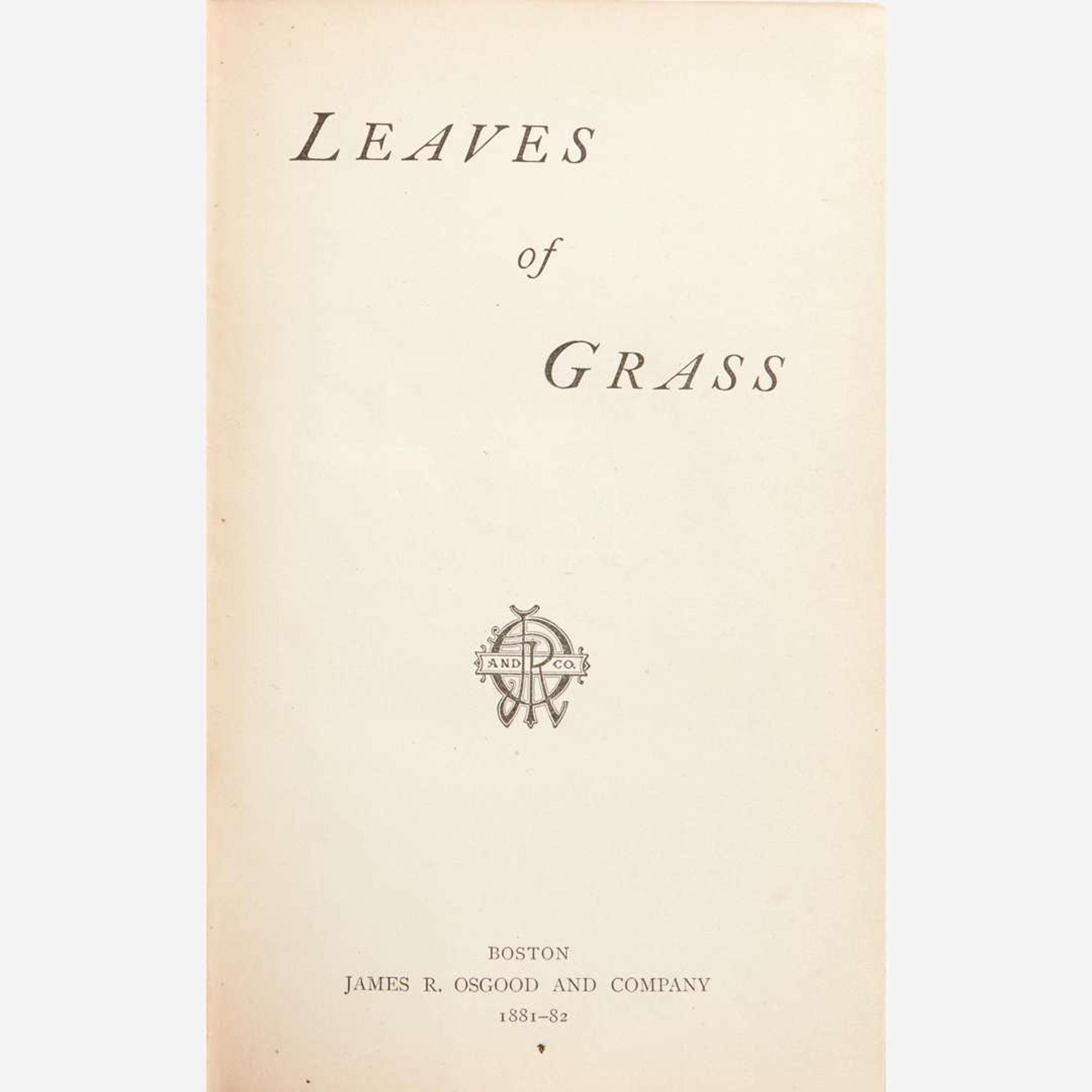 [Literature] (Whitman, Walt) Leaves of Grass