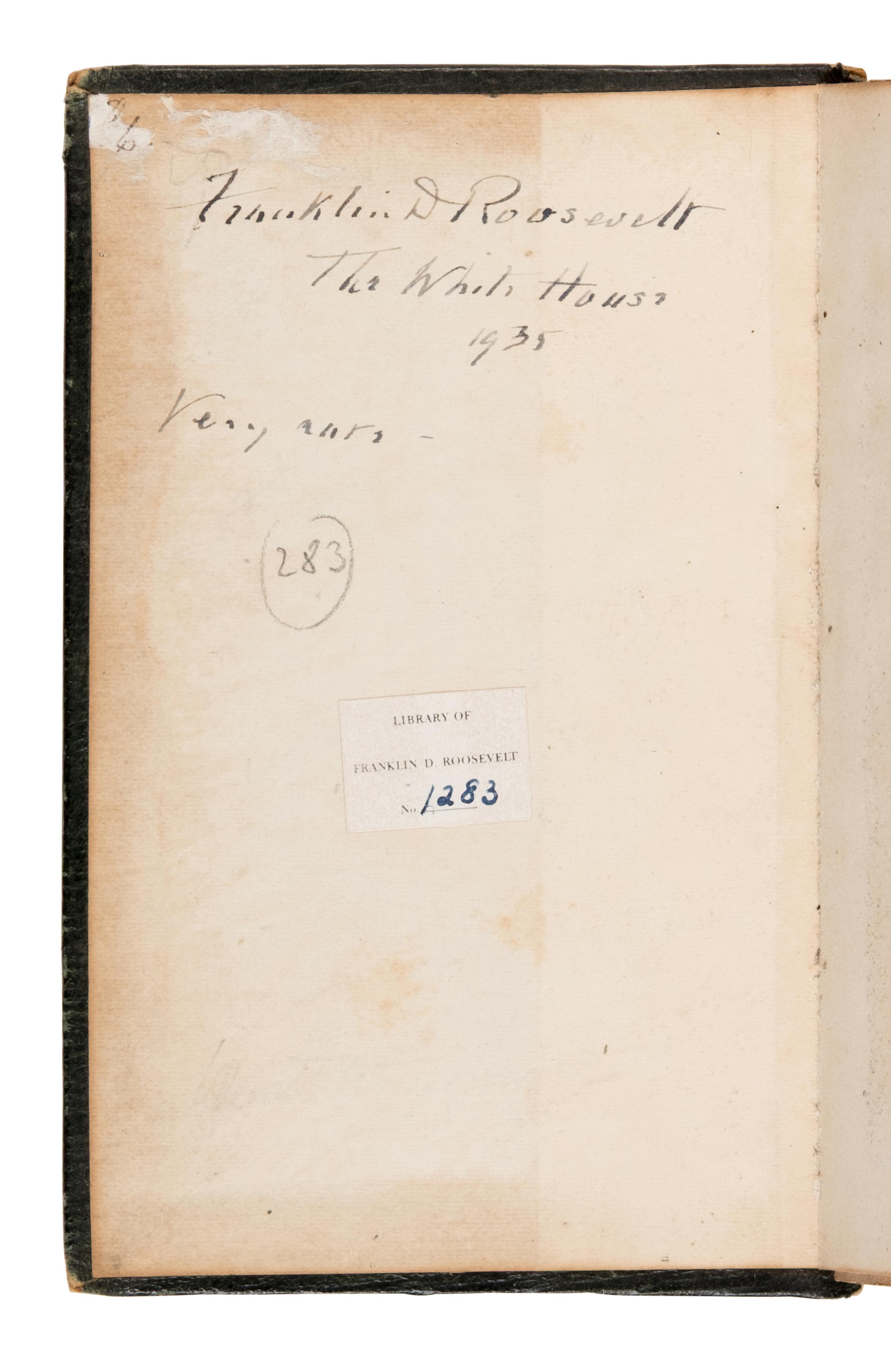 [Roosevelt, Franklin D. (1882-1945), his copy]. The Hudson River Guide... New York: J. Disturnell, 1835.