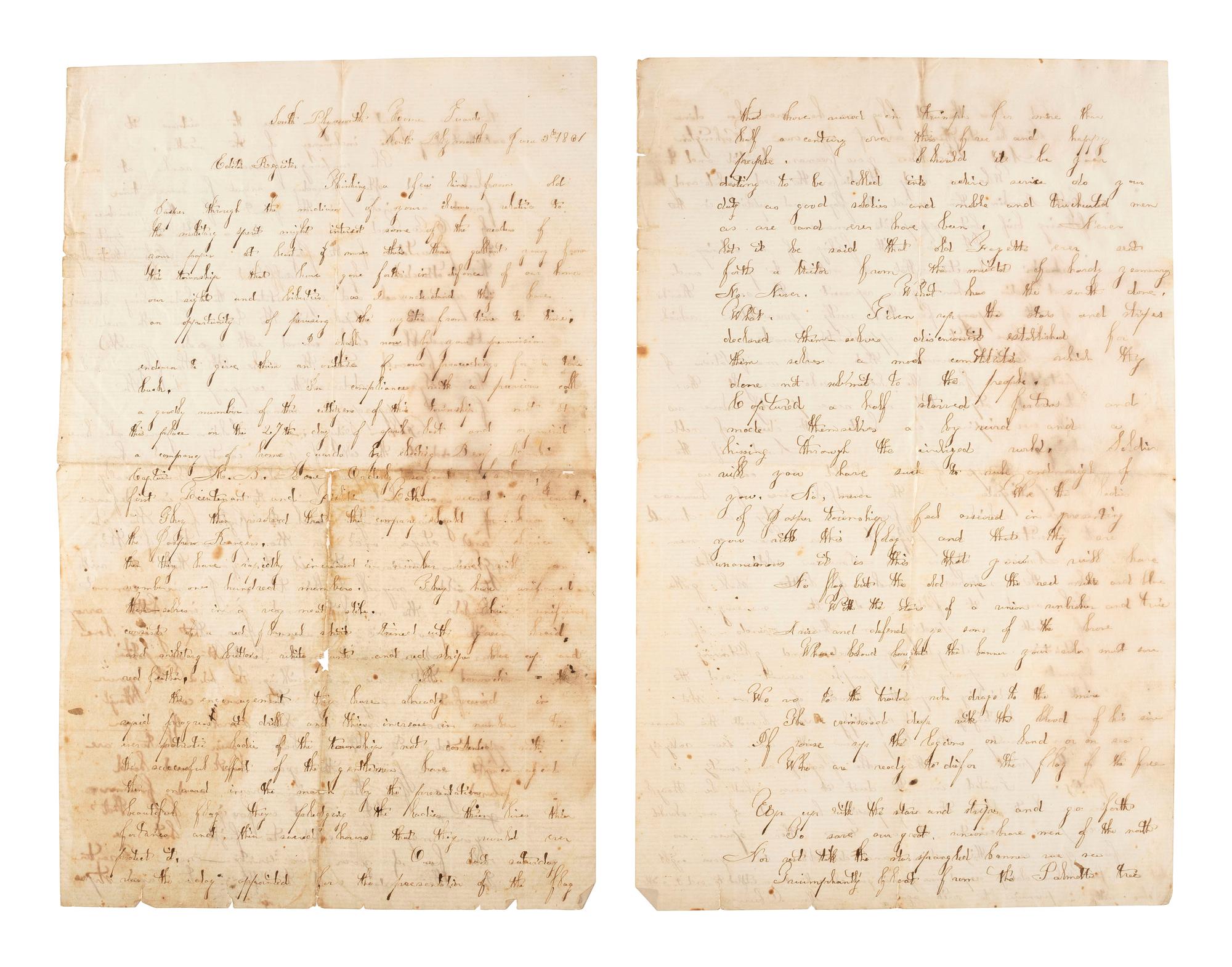 [CIVIL WAR]. A group of Civil War-era documents including Provost Marshal's Office orders warning drafted men to report to Head Quarters, Quincy, Illinois, 1 November 1864.