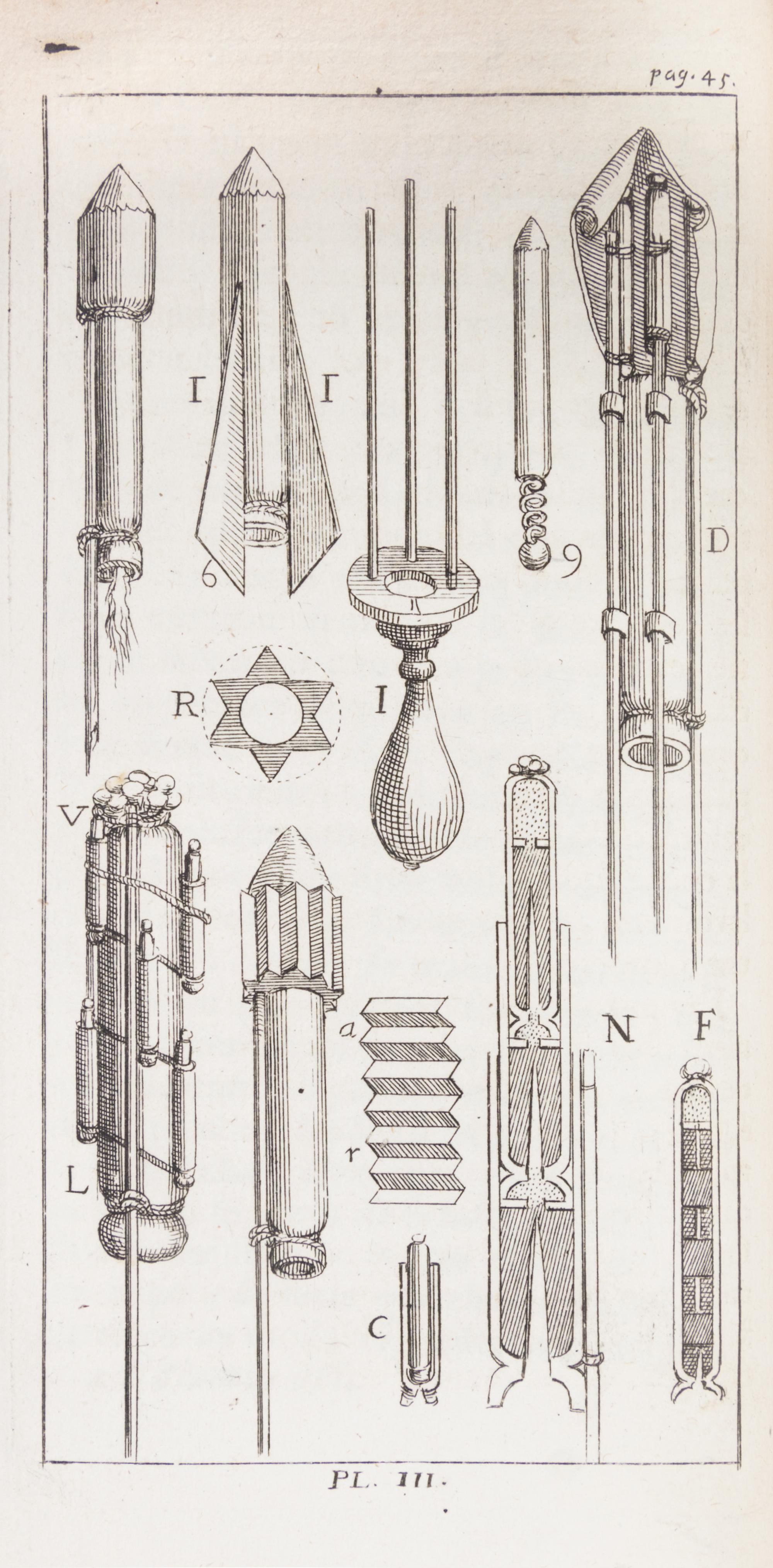 [FREZIER, AMEDEE FRANCOIS] Traite des feux d'artifice... Paris, 1715. First edition. With 8 plates on the manufacture of fireworks.