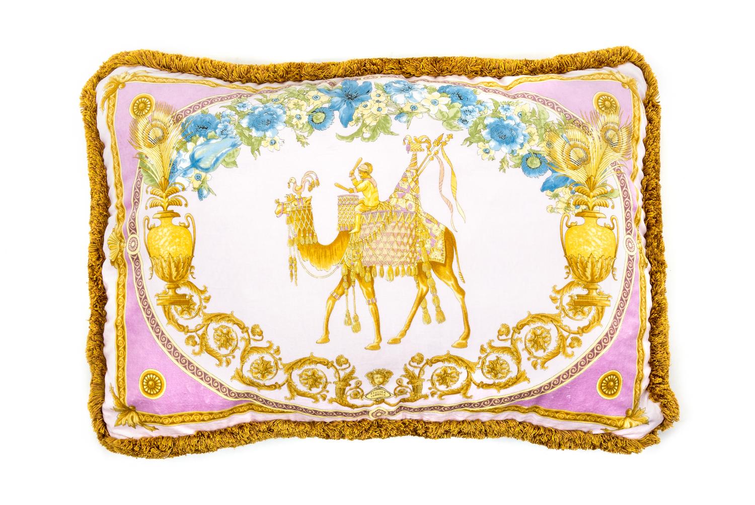 A Gianni Versace Silk Pillow Cover, 25" x 18".