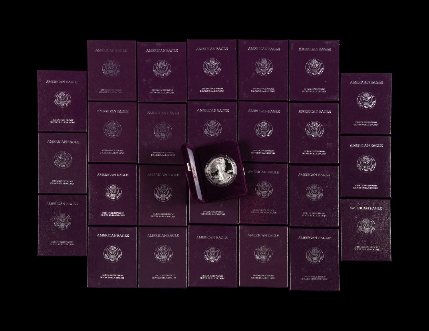 A Collection of Twenty-Six Silver Eagle $1 Proofs