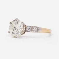 A Ladies 14K Gold and Diamond Ring