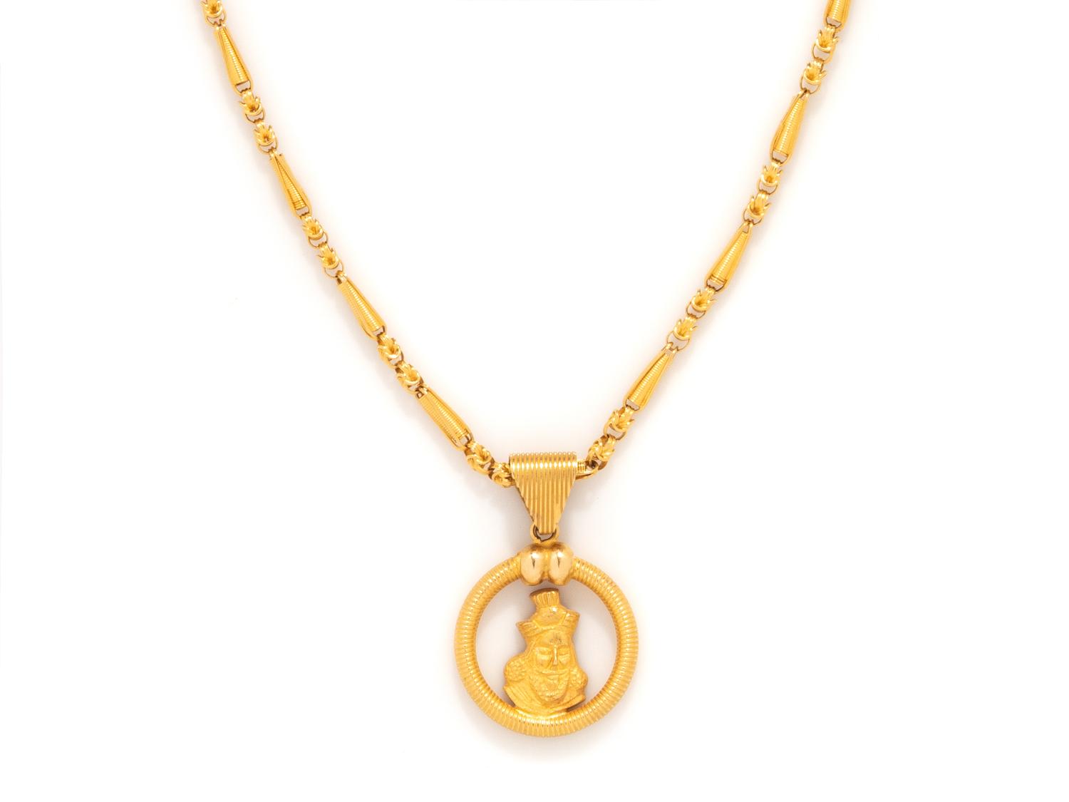 YELLOW GOLD PENDANT NECKLACE