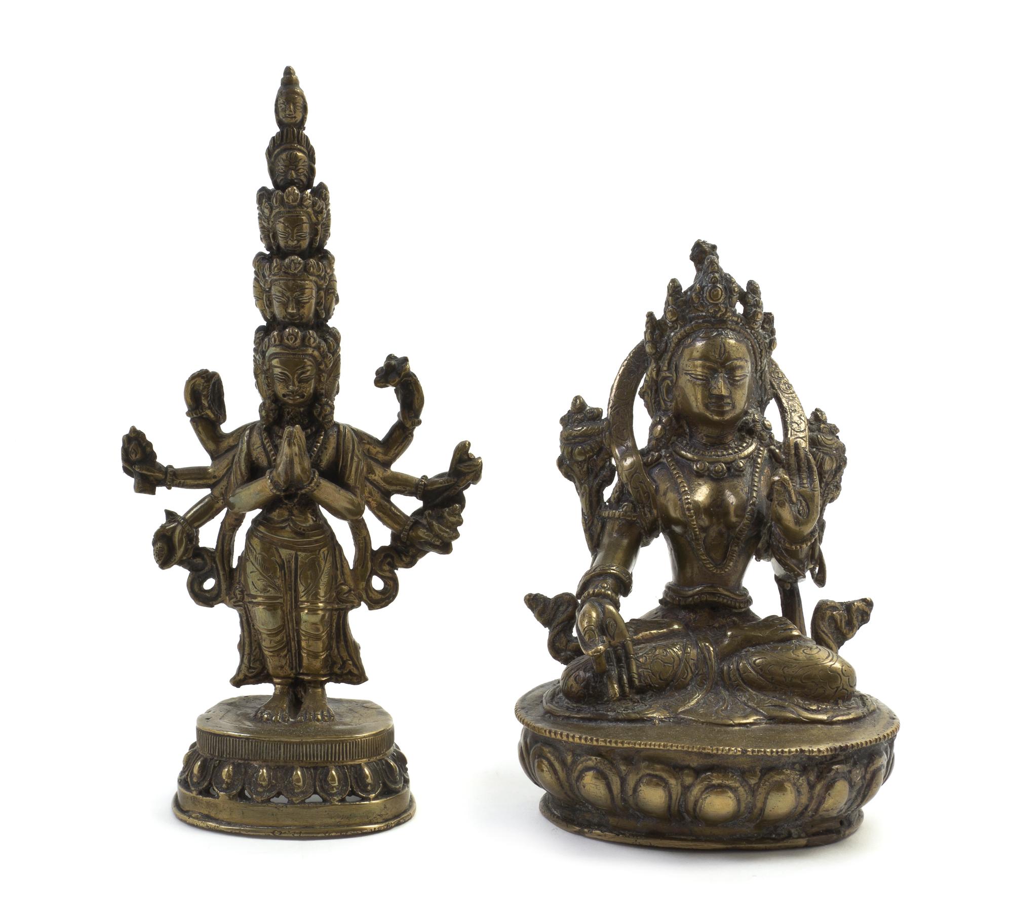 An Indian Bronze Deity, Height 7 3/8 inches.