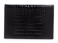 Lana Marks Black Alligator Envelope Hand Bag