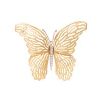 BICOLOR GOLD AND DIAMOND BUTTERFLY BROOCH