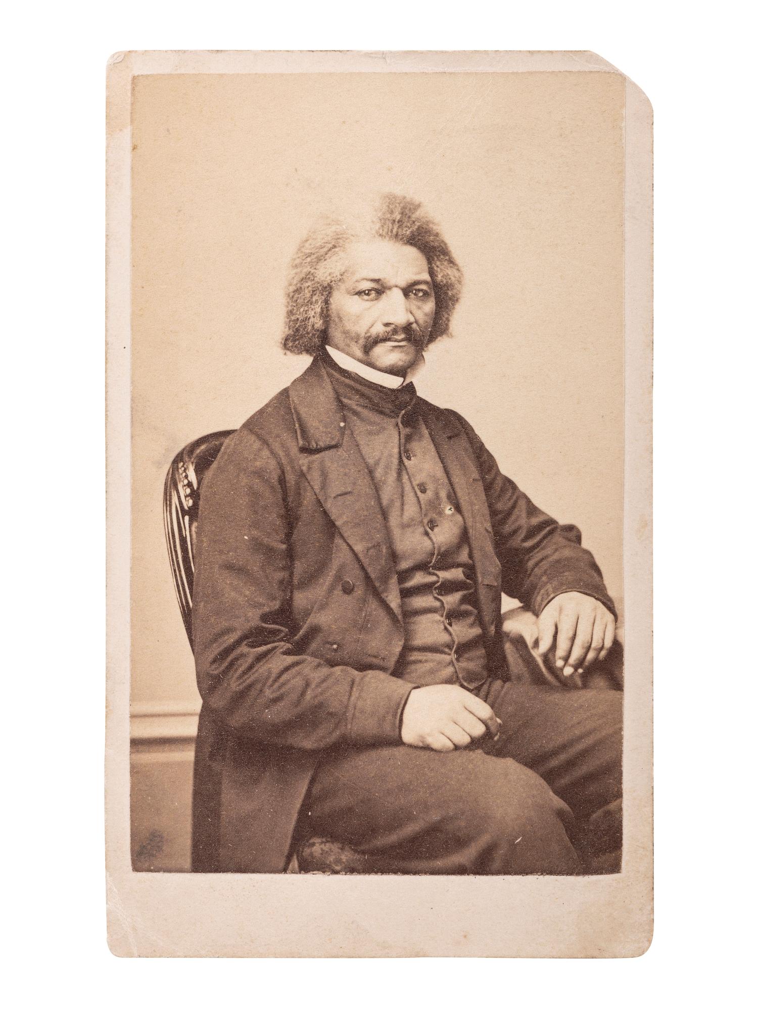 [DOUGLASS, Frederick (1818-1895)]. FASSETT, Samuel Montague, photographer. CDV of Douglass. Chicago, IL: [late February 1864].