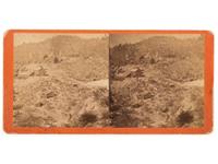 [MINING - ARIZONA]. MITCHELL, D.F., photographer. A group of 3 stereoviews, incl. images of Peck Mill & Ledge and Tiger Camp in the Bradshaw mountains. Prescott, Arizona Territory: ca 1880s.