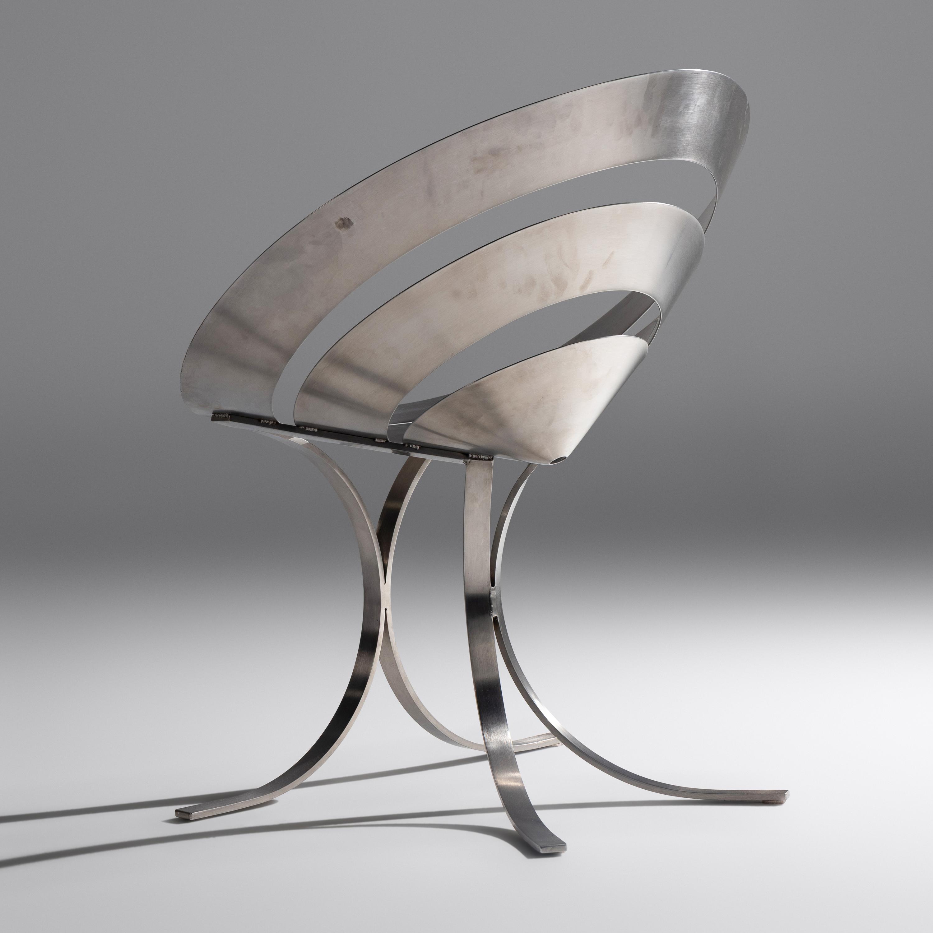 Maria Pergay (French, 1930–2023) — Ring Chair, 1967 Uginox for Ugine-Gueugnon
