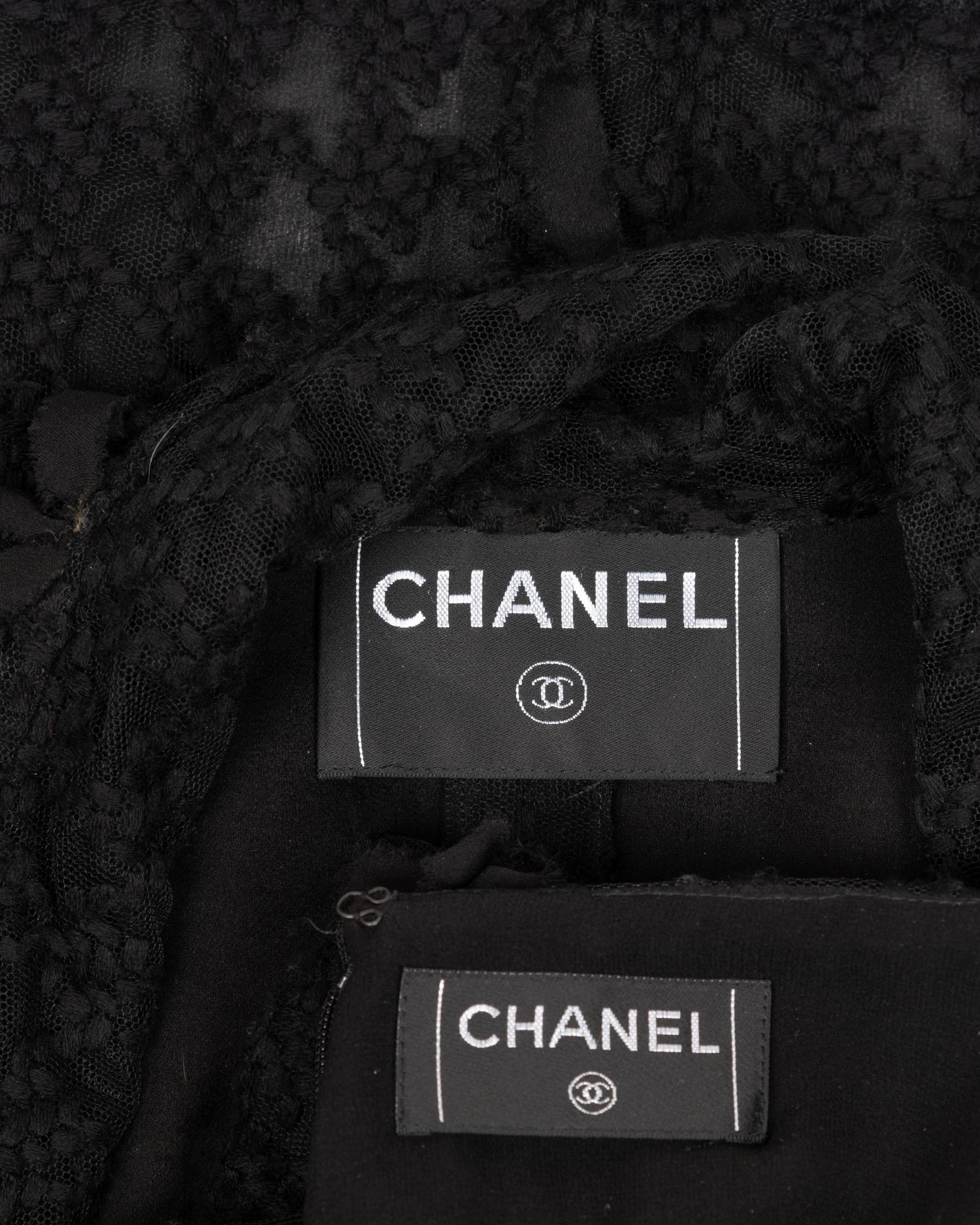 Chanel Embroidered Net Skirt Suit, 1990-2000s
