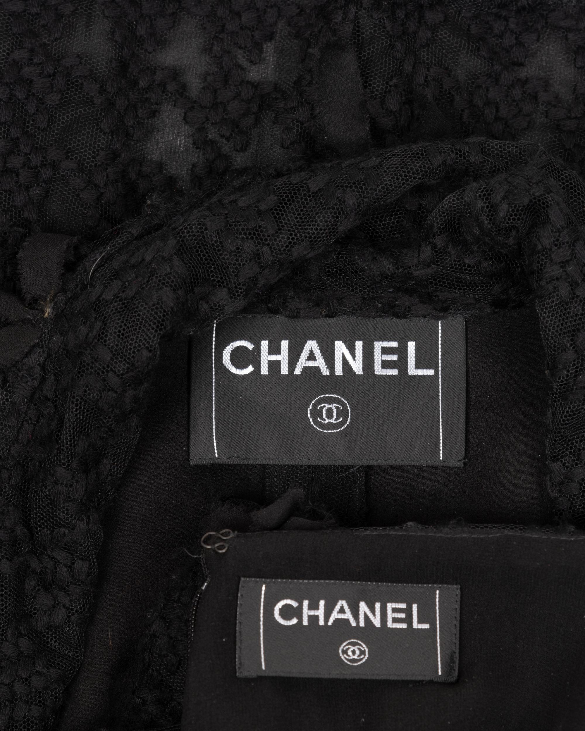Chanel Embroidered Net Skirt Suit, 1990-2000s