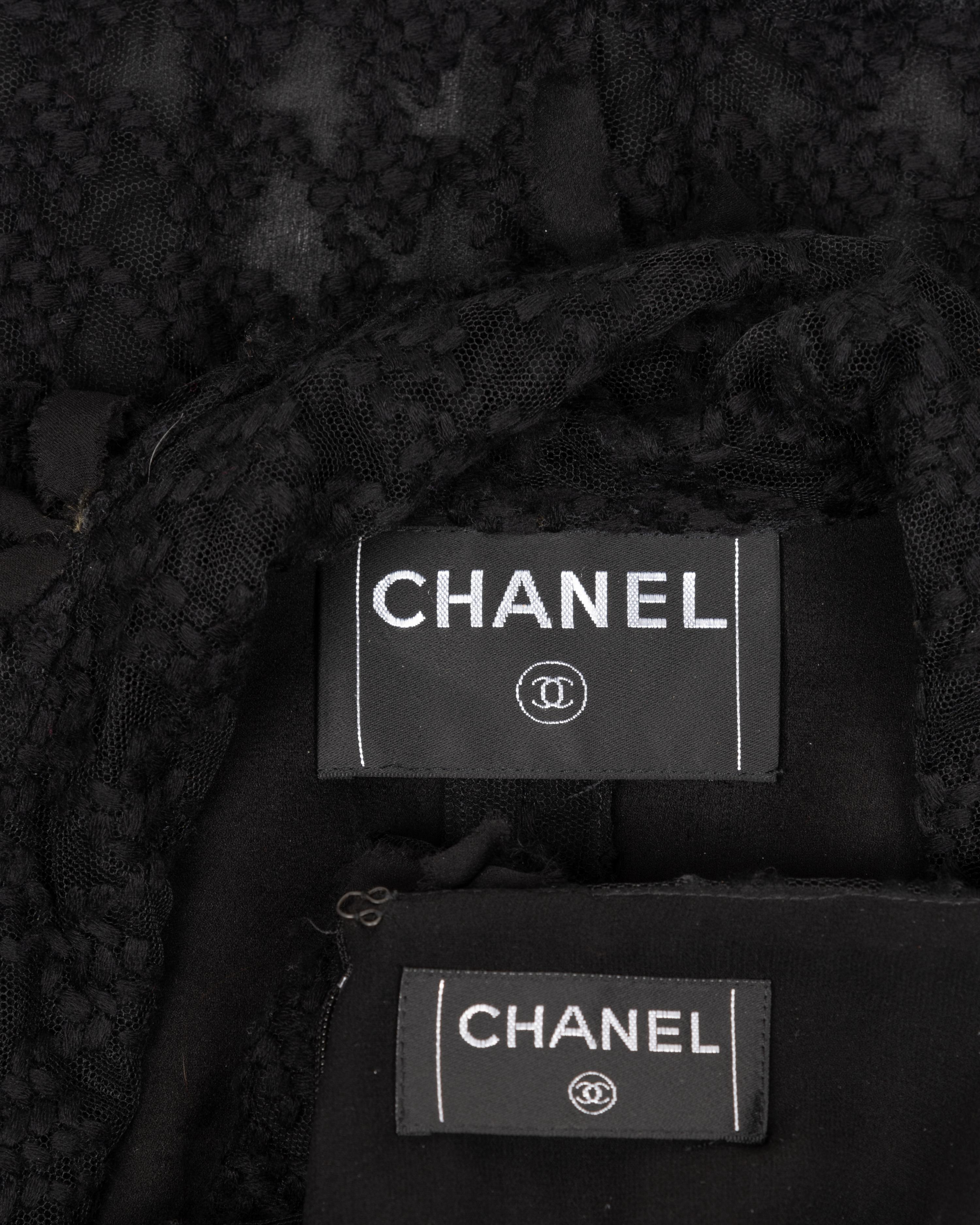 Chanel Embroidered Net Skirt Suit, 1990-2000s