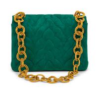 CHANEL, GREEN SUEDE GRIPOIX FLAP BAG