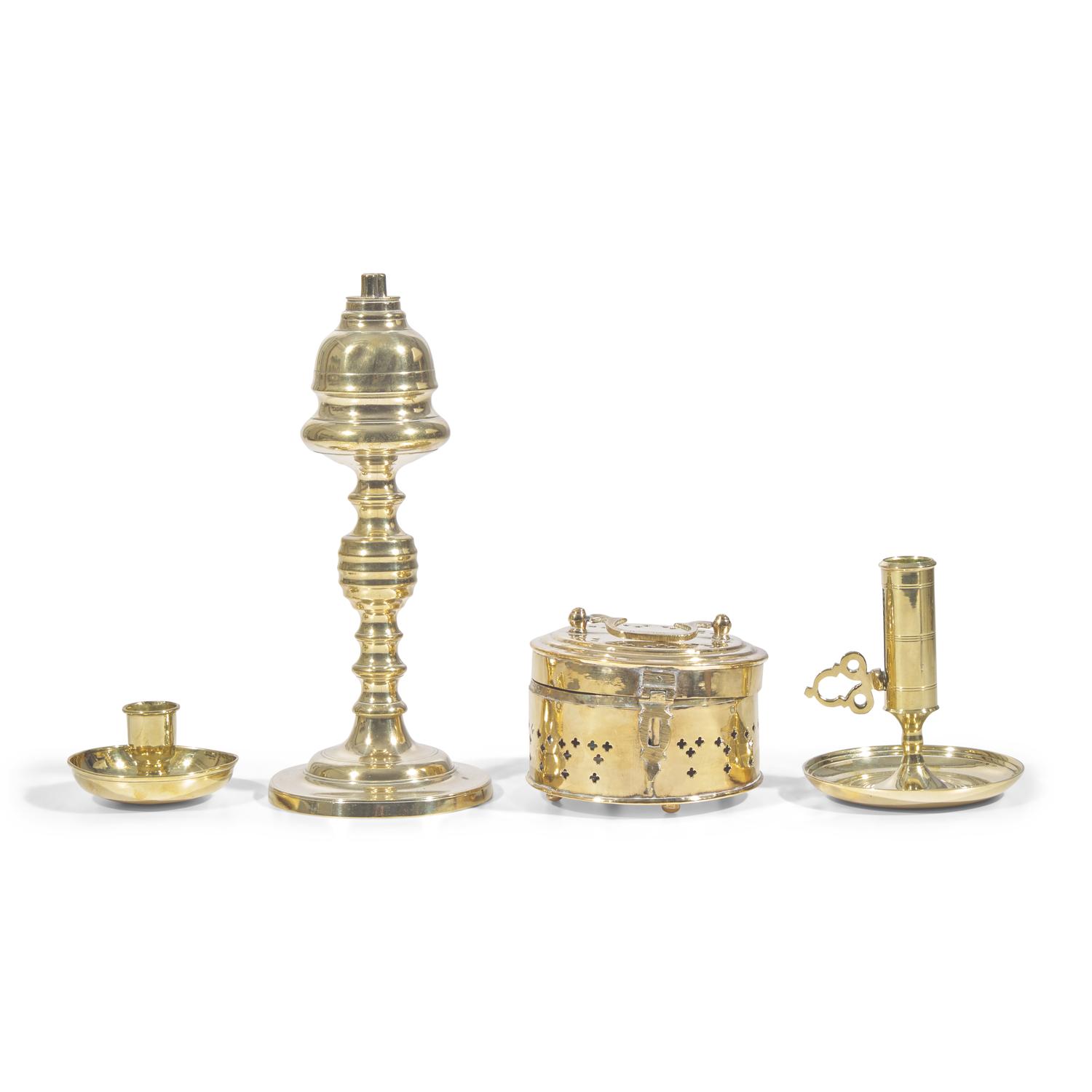 An Assorted Group of Brass Table Items