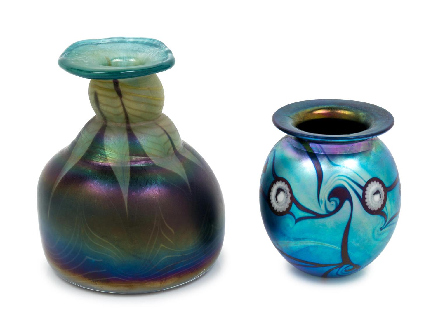 Two Vases comprising works by Robert Eickholt and an Unknown Artist
