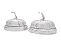 A Pair of Paul Storr Silver Mounted George IV Sheffield Plate Dome Covers
