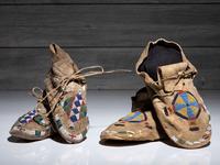 Cheyenne Beaded Buffalo Hide Moccasins