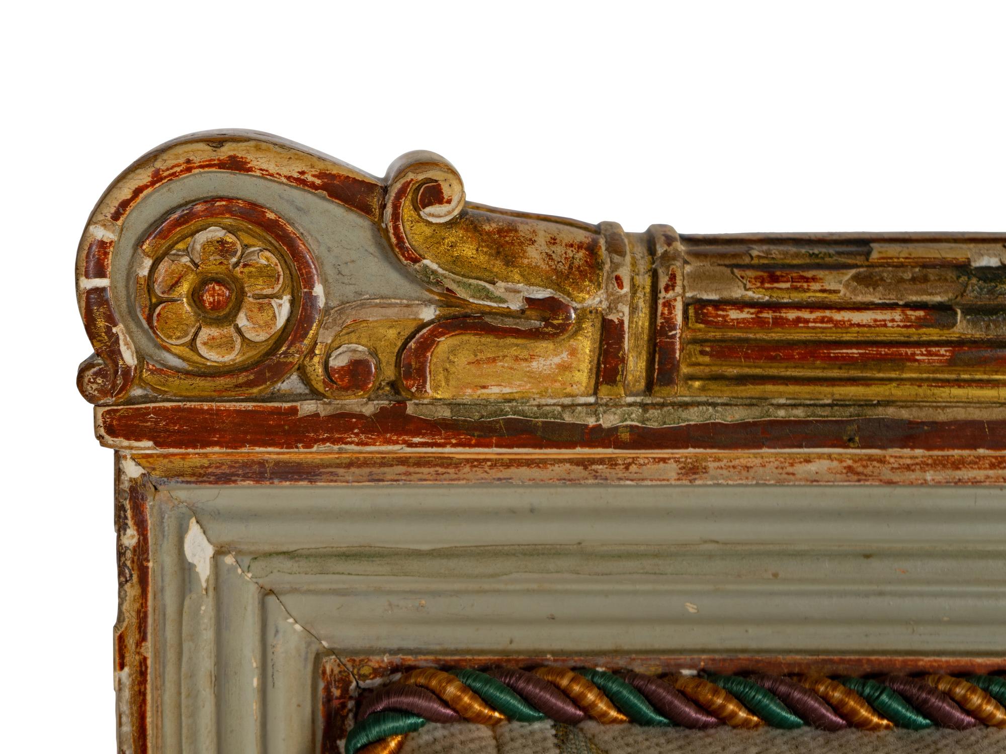 A Pair of Directoire Painted and Parcel Gilt Fauteuils