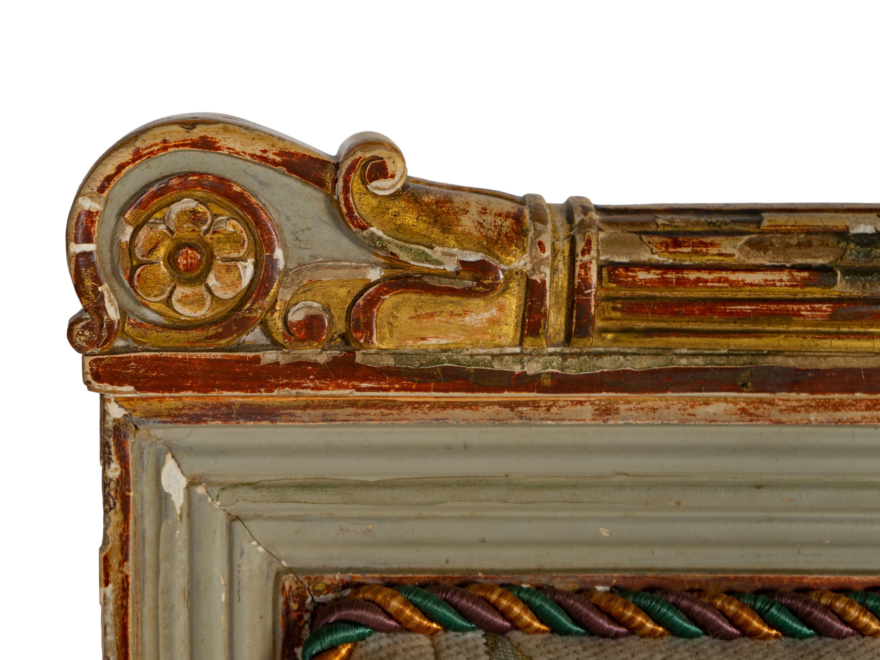 A Pair of Directoire Painted and Parcel Gilt Fauteuils