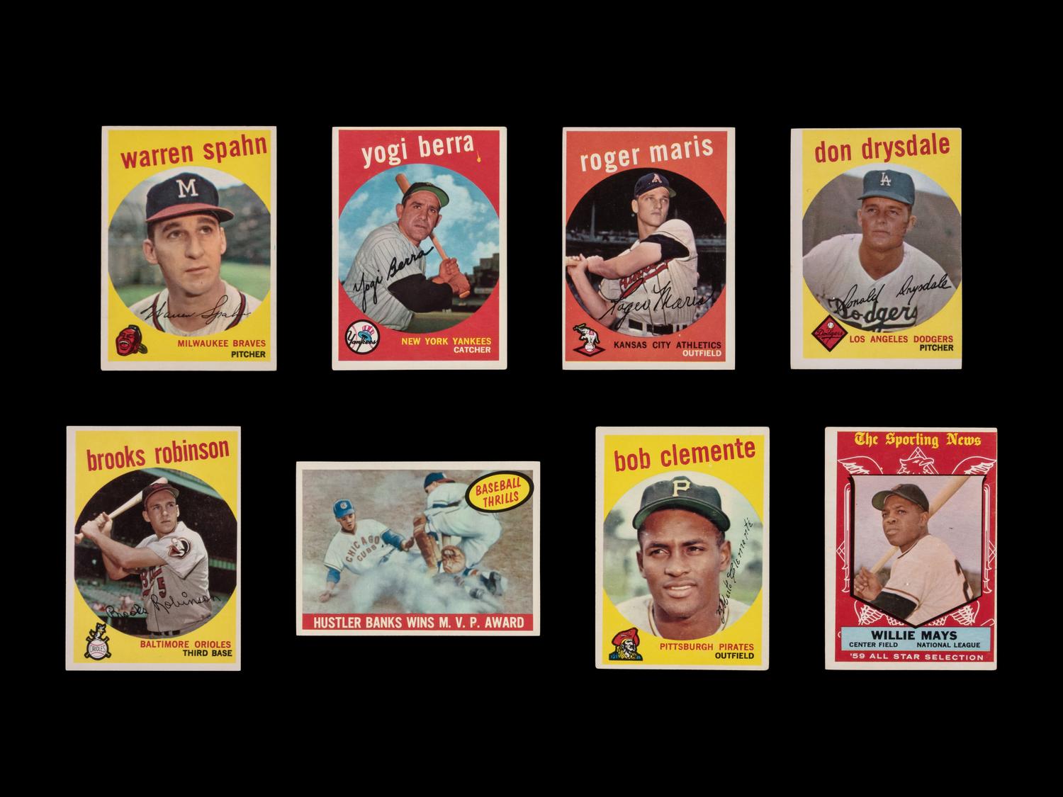 A Collection of 1959 Topps Baseball Cards Including Multiple Hall of Famers (86)
