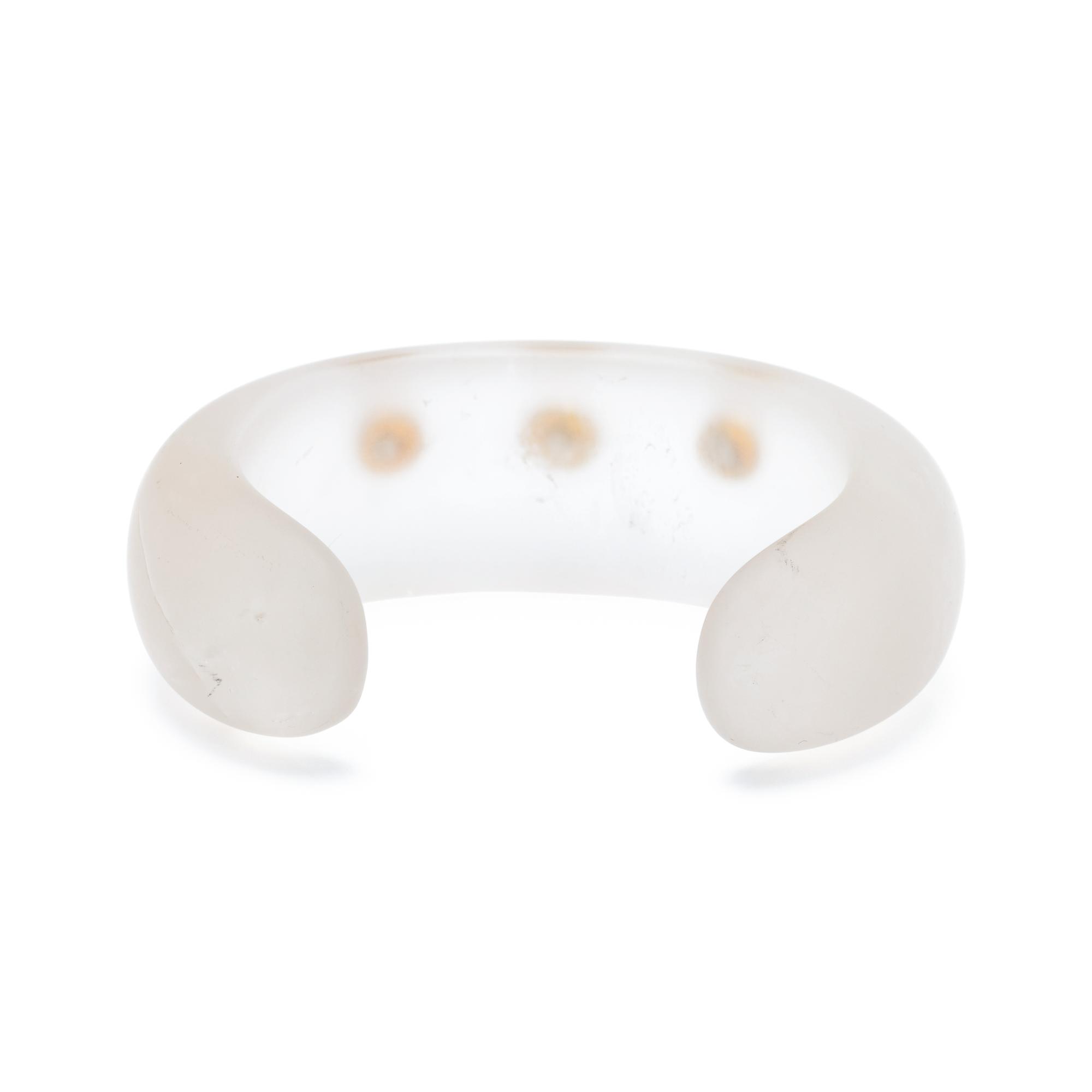 TRIANON, ROCK CRYSTAL AND GEMSTONE CUFF BRACELET