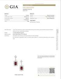 UNHEATED BURMESE RUBY AND DIAMOND EARRINGS