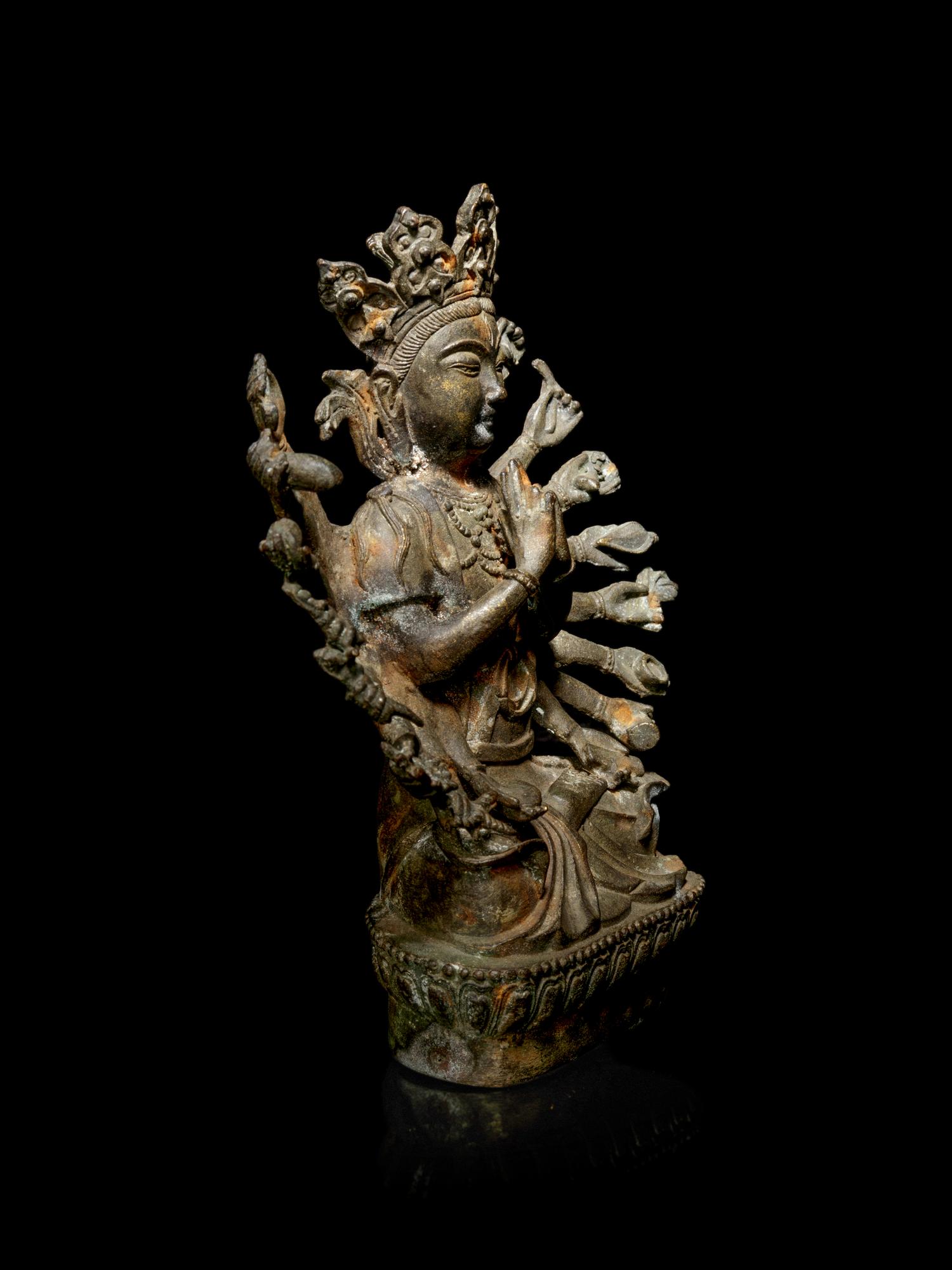 A Bronze Figure of a Multi-Armed Cundi Bodhisattva