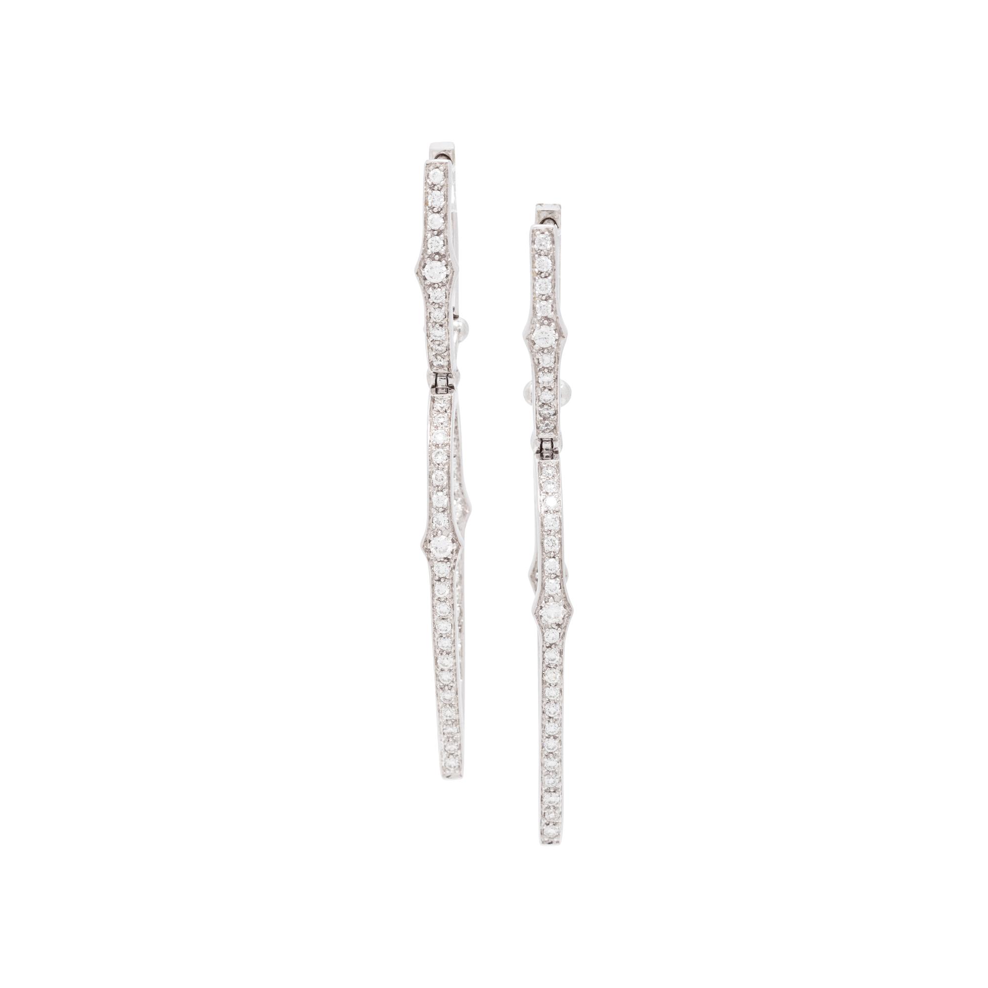 STEVEN WEBSTER, WHITE GOLD AND DIAMOND EARRINGS