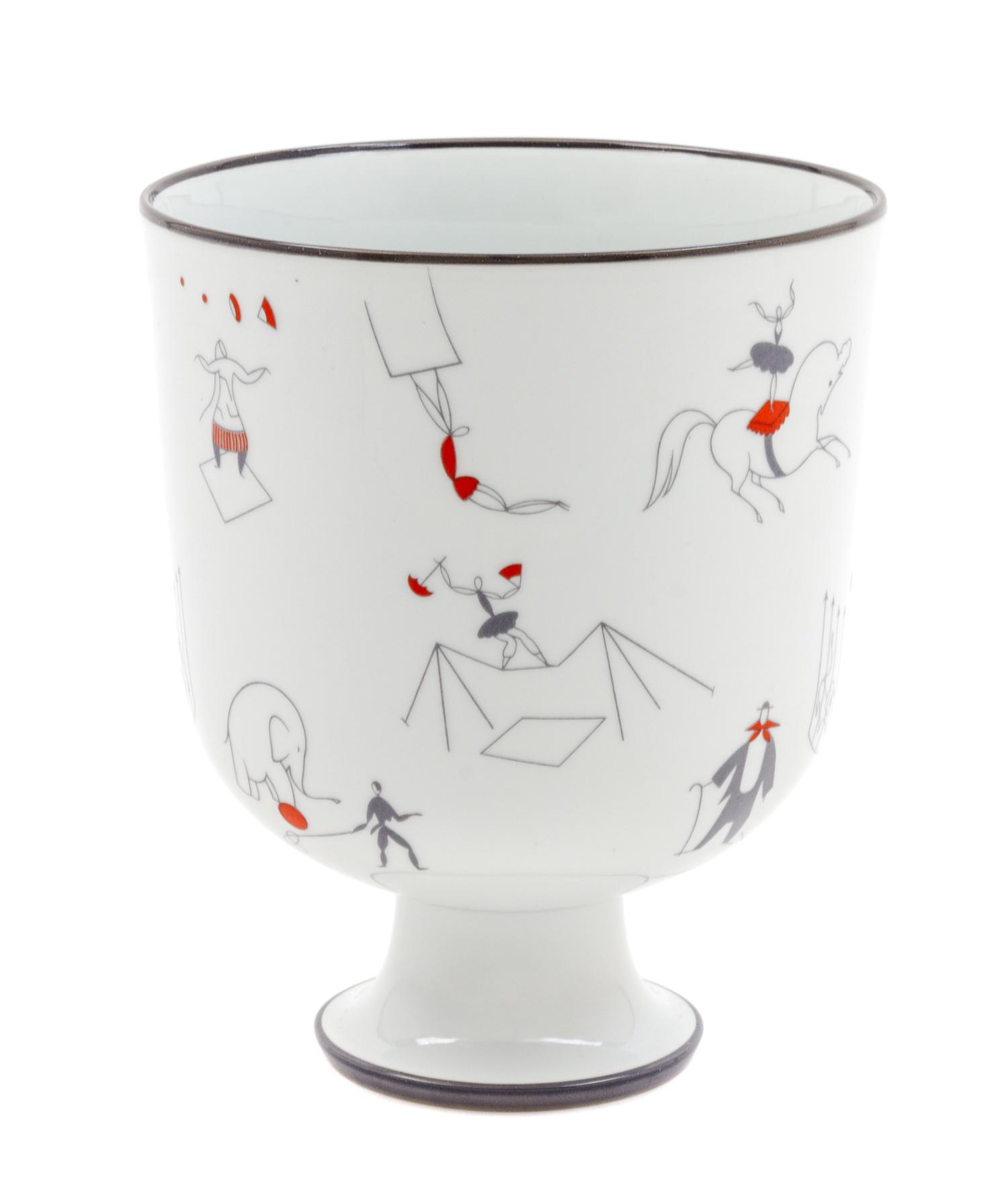 An Italian Porcelain Vase, Gio Ponti for Richard Ginori Height 7 3/4 inches.