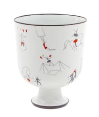 An Italian Porcelain Vase, Gio Ponti for Richard Ginori Height 7 3/4 inches.