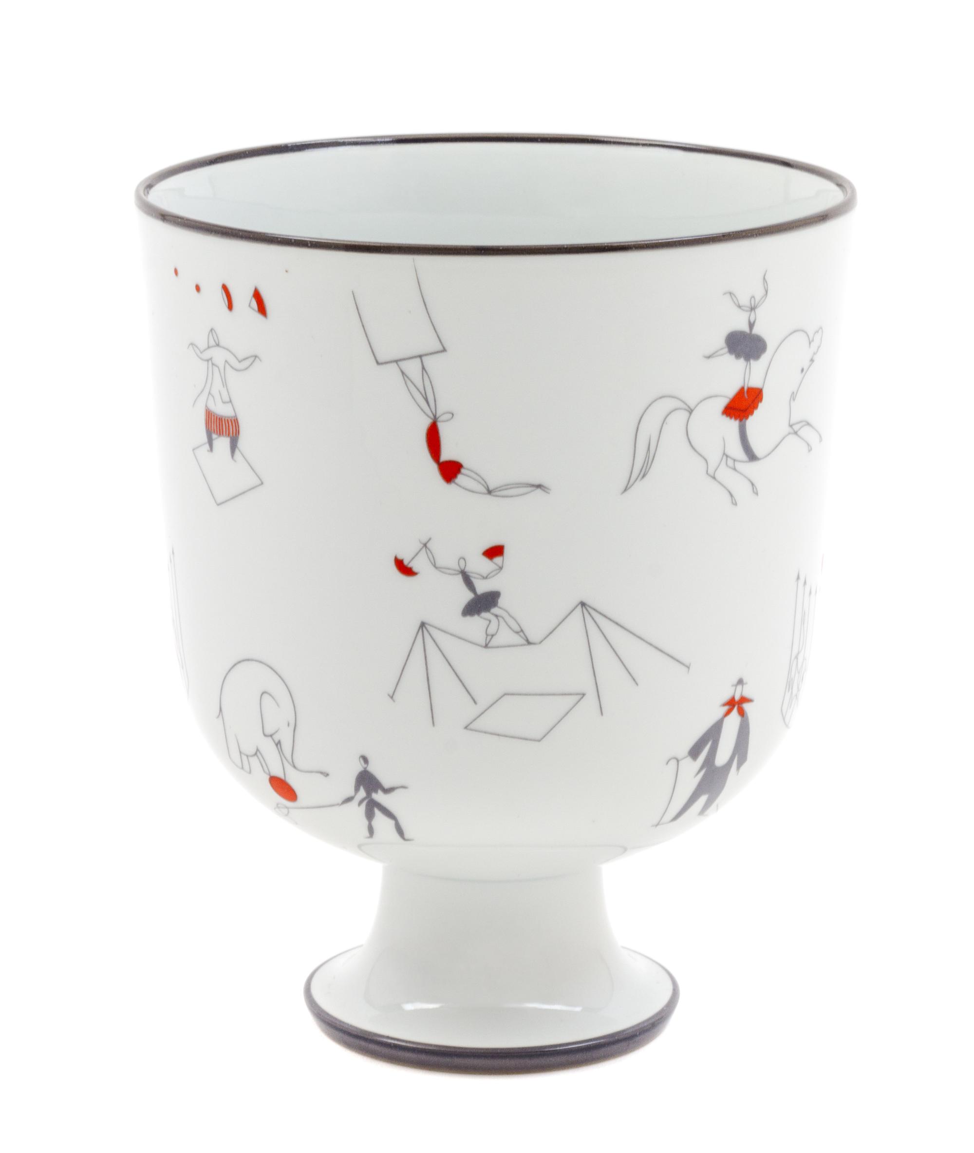 An Italian Porcelain Vase, Gio Ponti for Richard Ginori Height 7 3/4 inches.
