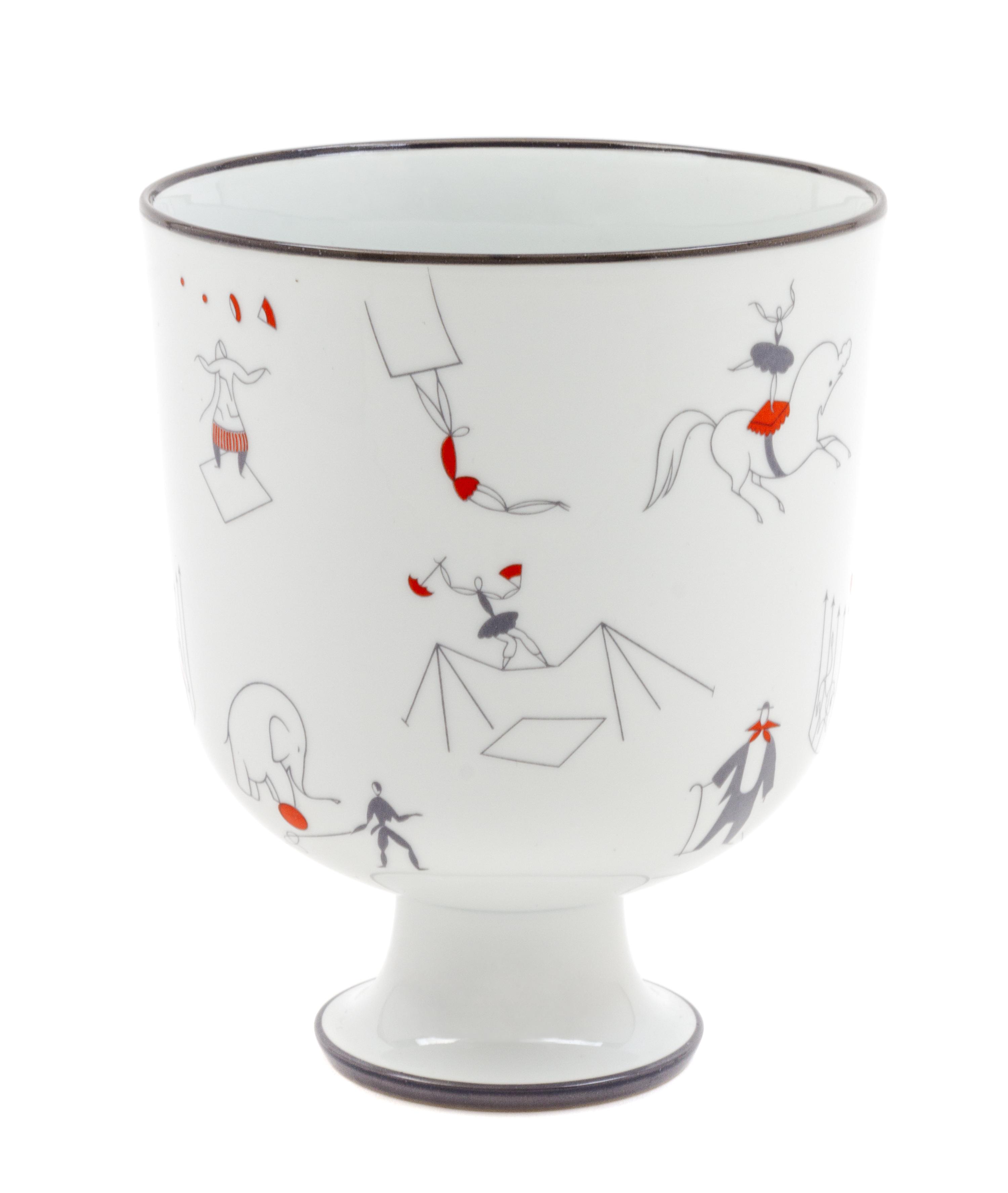 An Italian Porcelain Vase, Gio Ponti for Richard Ginori Height 7 3/4 inches.