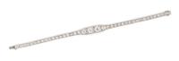 An Art Deco Platinum and Diamond Bracelet, 11.20 dwts.