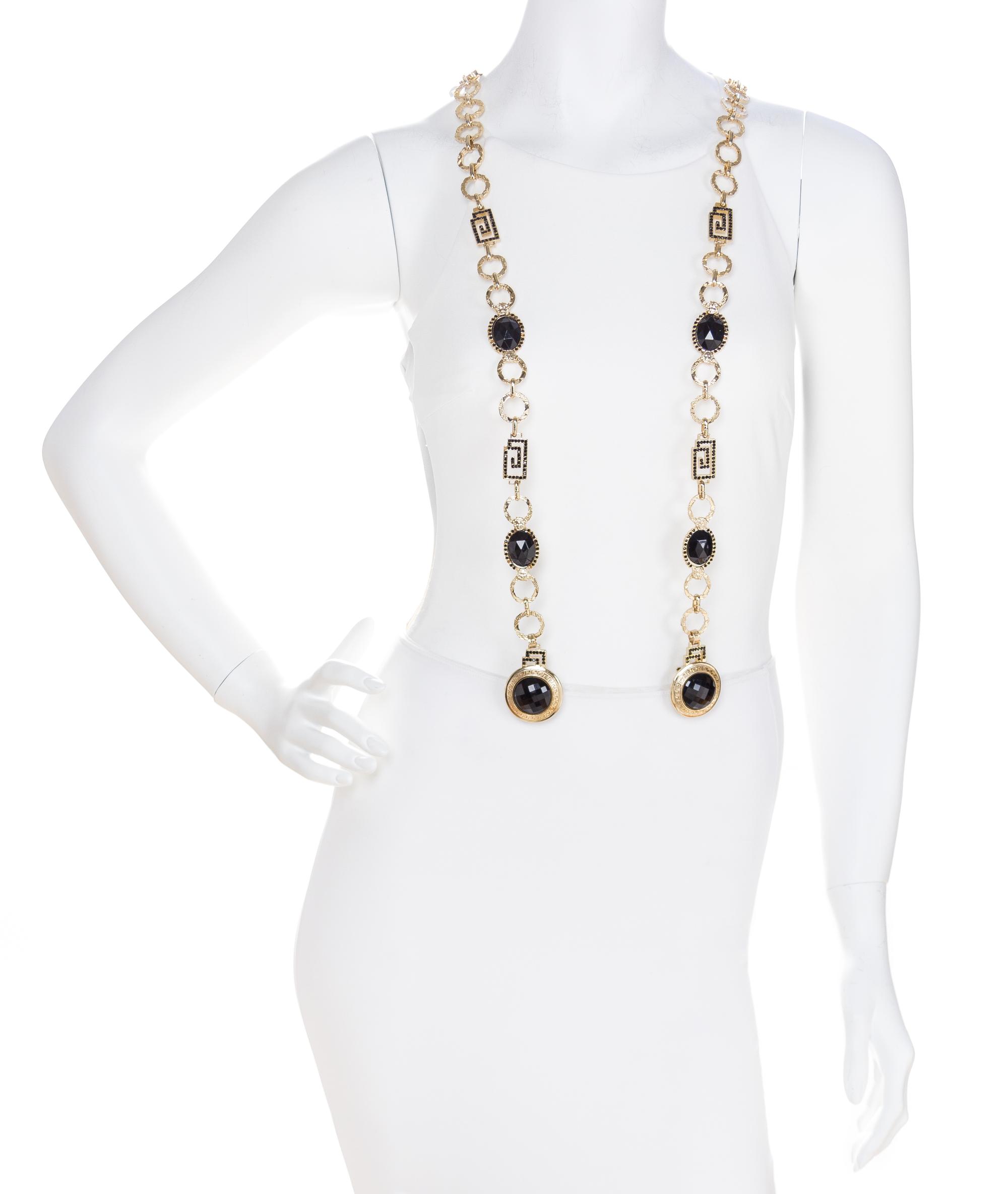 A Gianni Versace Runway Link Suspenders, Length: 37.5".