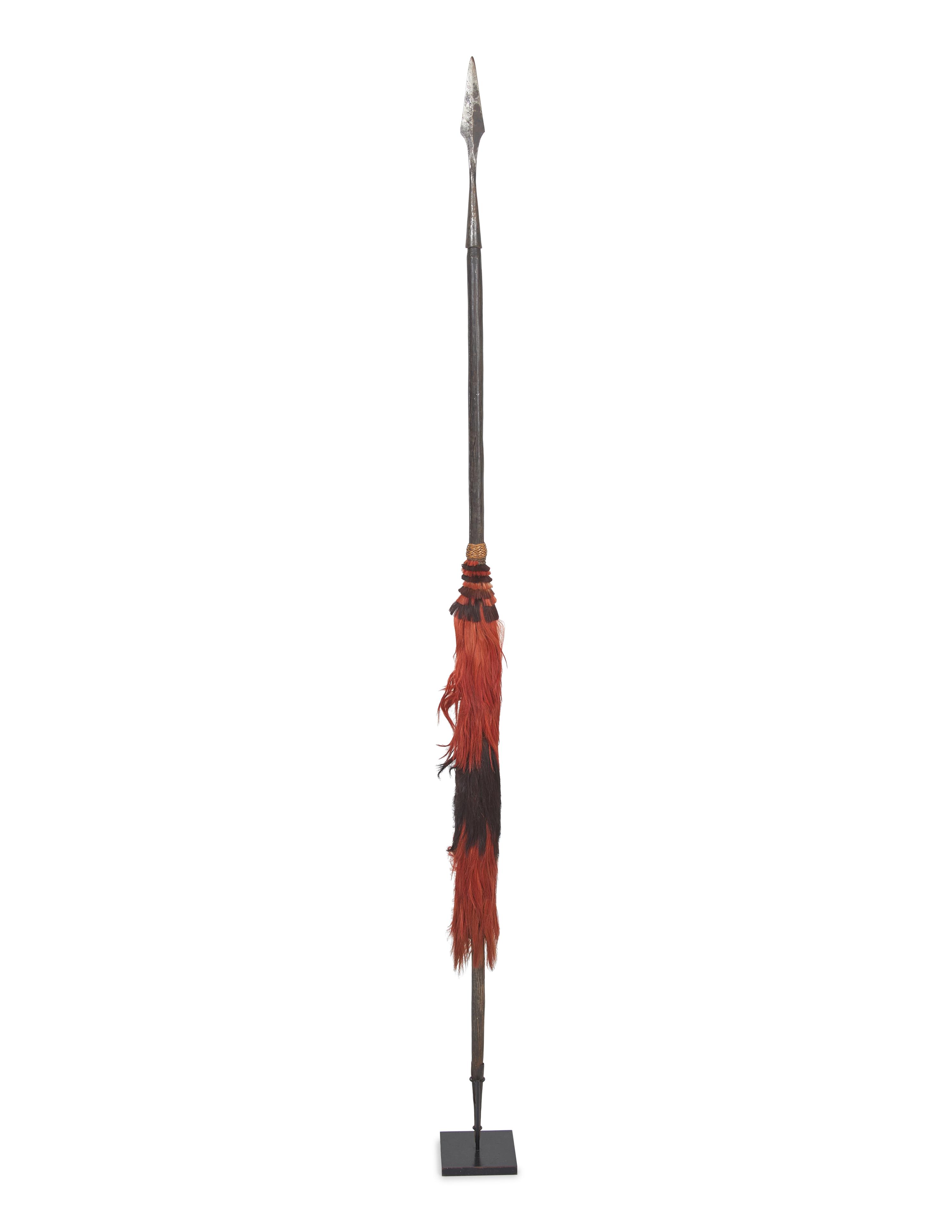 Two Naga Wood and Metal Spears