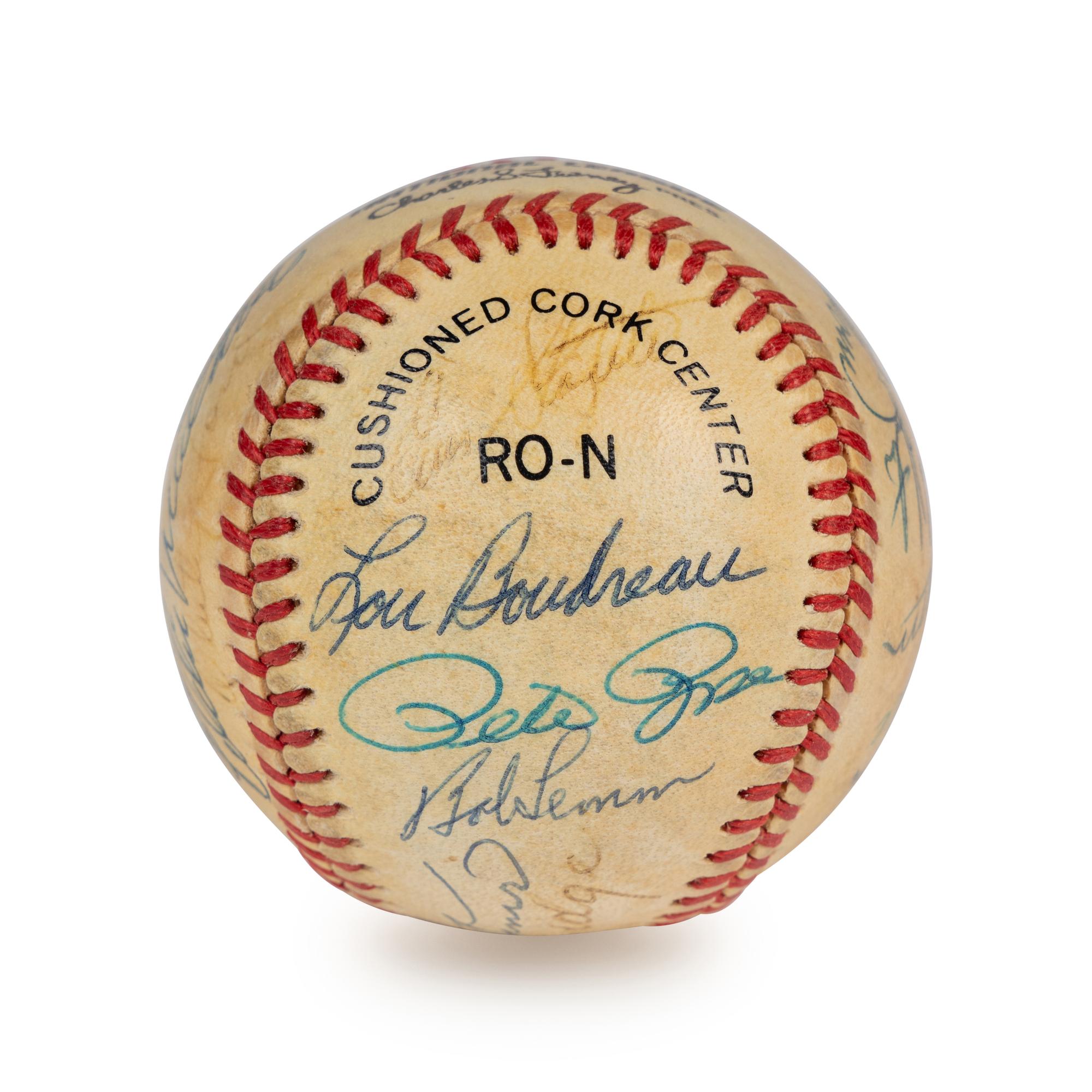 A Vintage Hall of Fame and Alumni Autograph Baseball - 21 Signatures Including Mickey Mantle (Beckett Authentication Services Letter),