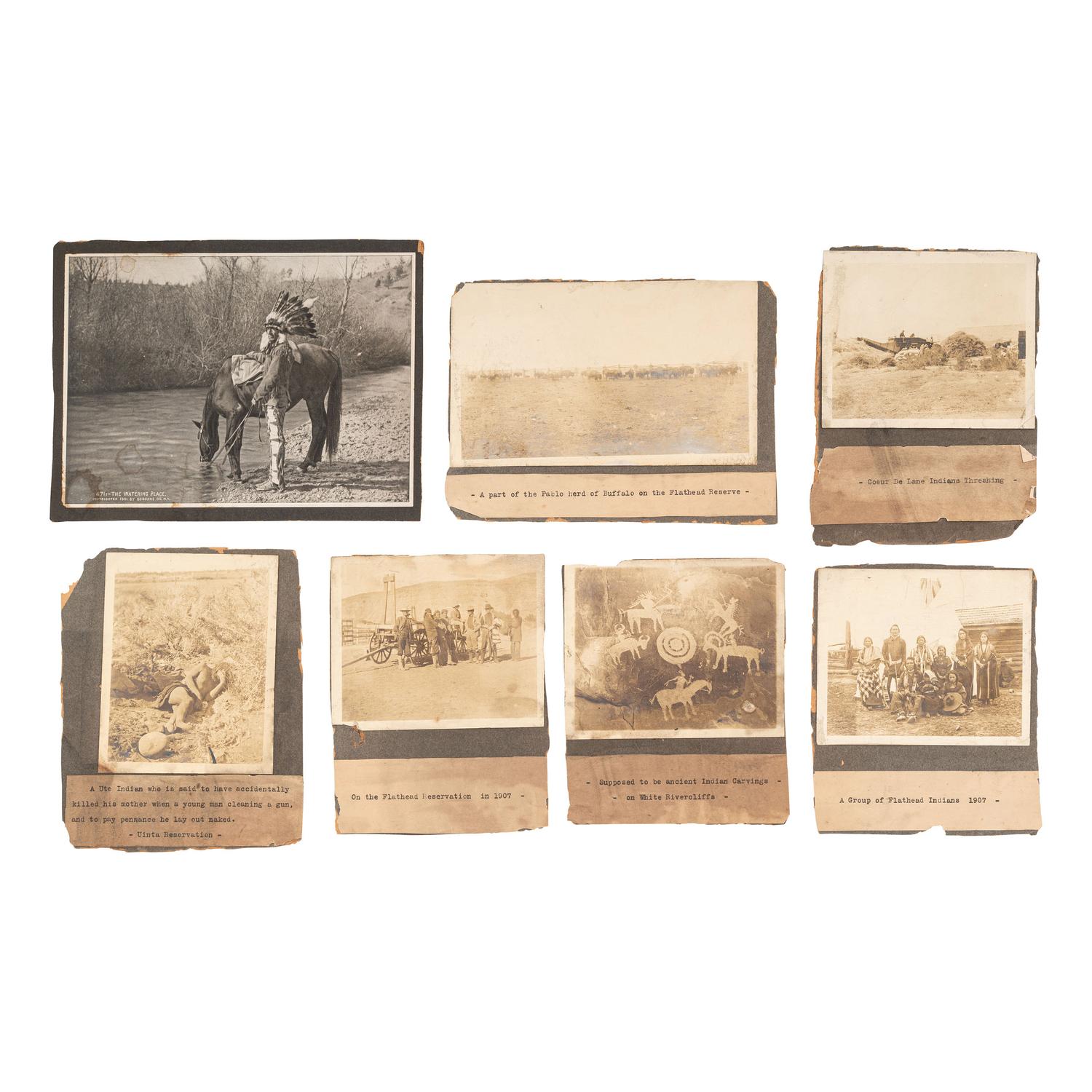 [NATIVE AMERICANS] -- [WESTERN AMERICANA]. A group of 11 photographs with Native American, farming, and ranching subject matter. Early 20th century.