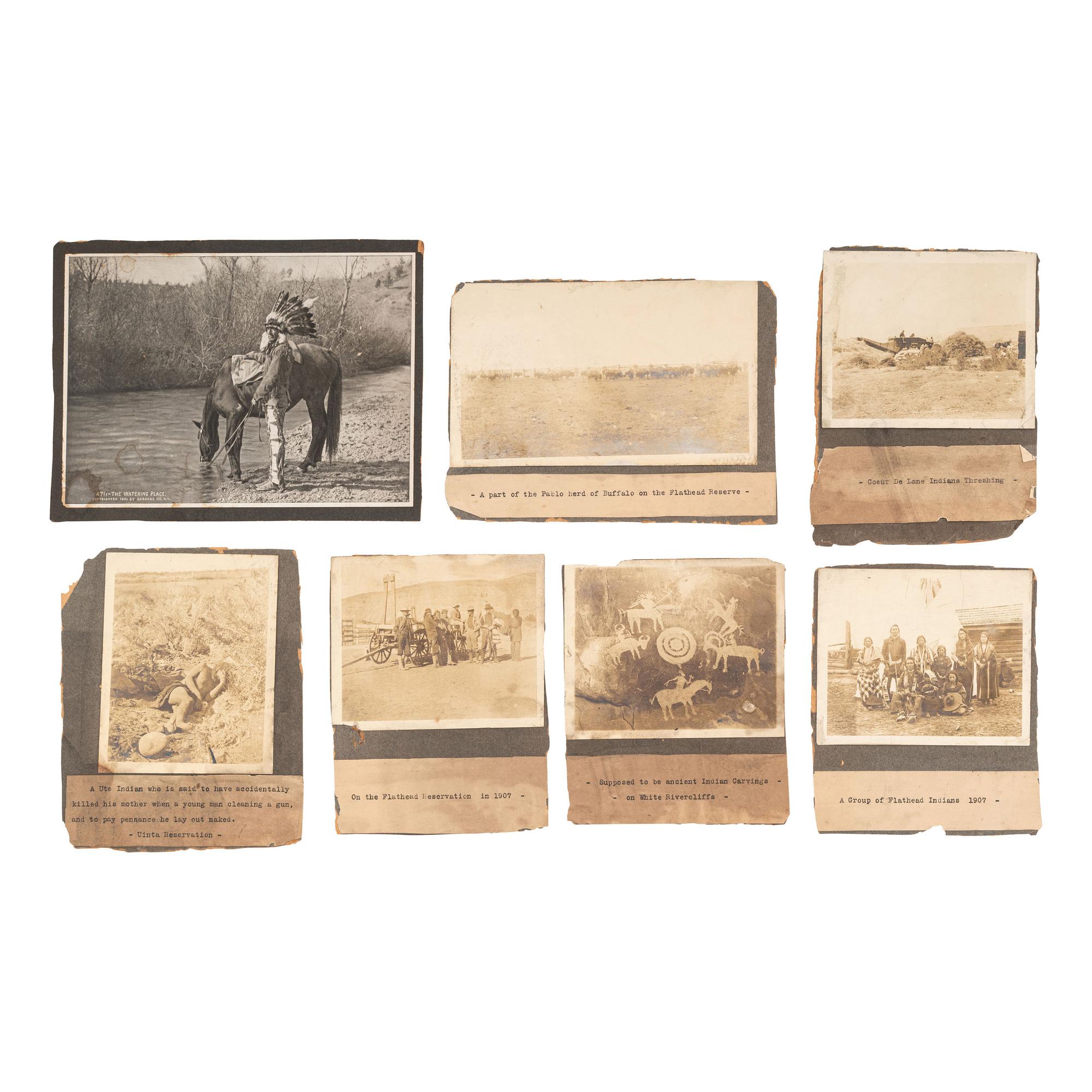 [NATIVE AMERICANS] -- [WESTERN AMERICANA]. A group of 11 photographs with Native American, farming, and ranching subject matter. Early 20th century.