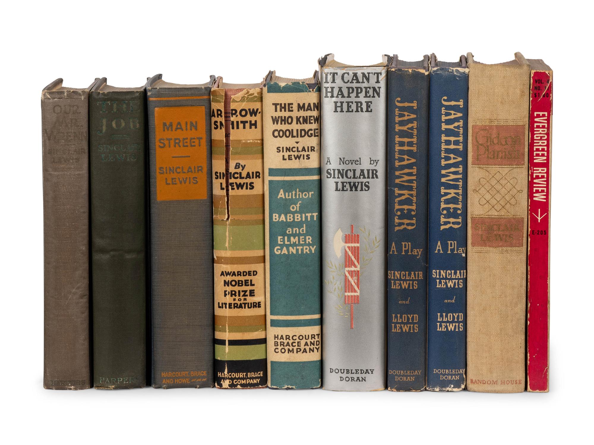 LEWIS, Sinclair (1885-1951). A group of 11 works by Lewis, comprising: