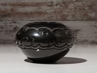 Carved Blackware Pottery Bowl