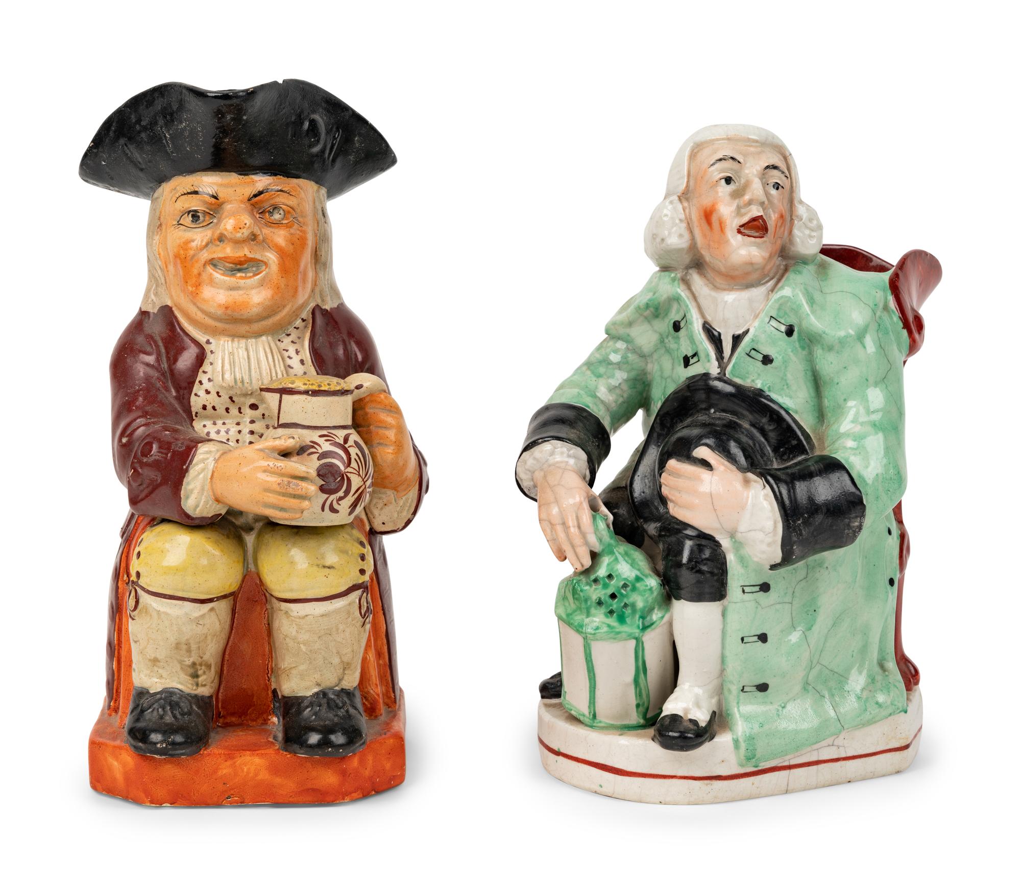 A "Nightwatchman" Toby Jug and Another Toby Jug
