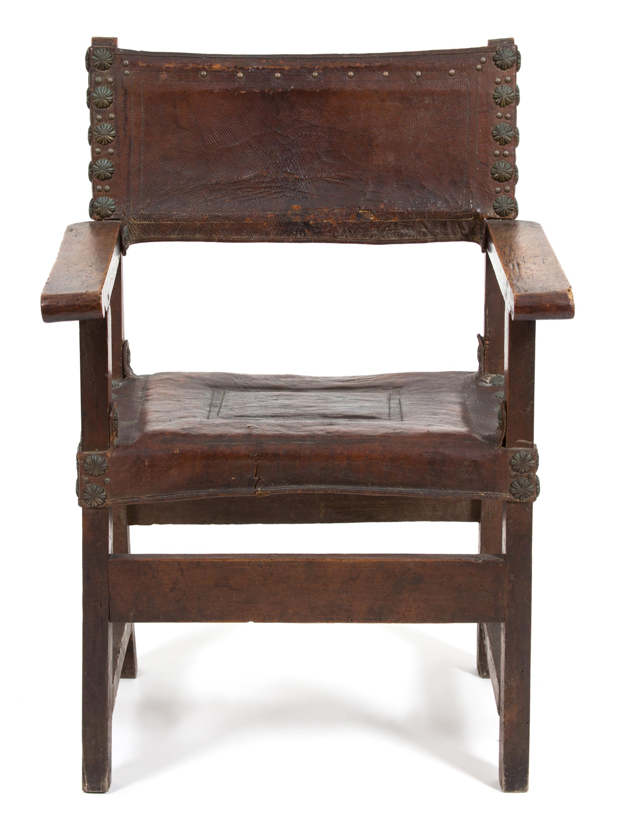 A Pair of Spanish Renaissance Walnut Fraileros (Friar's Chairs) — CIRCA 1600