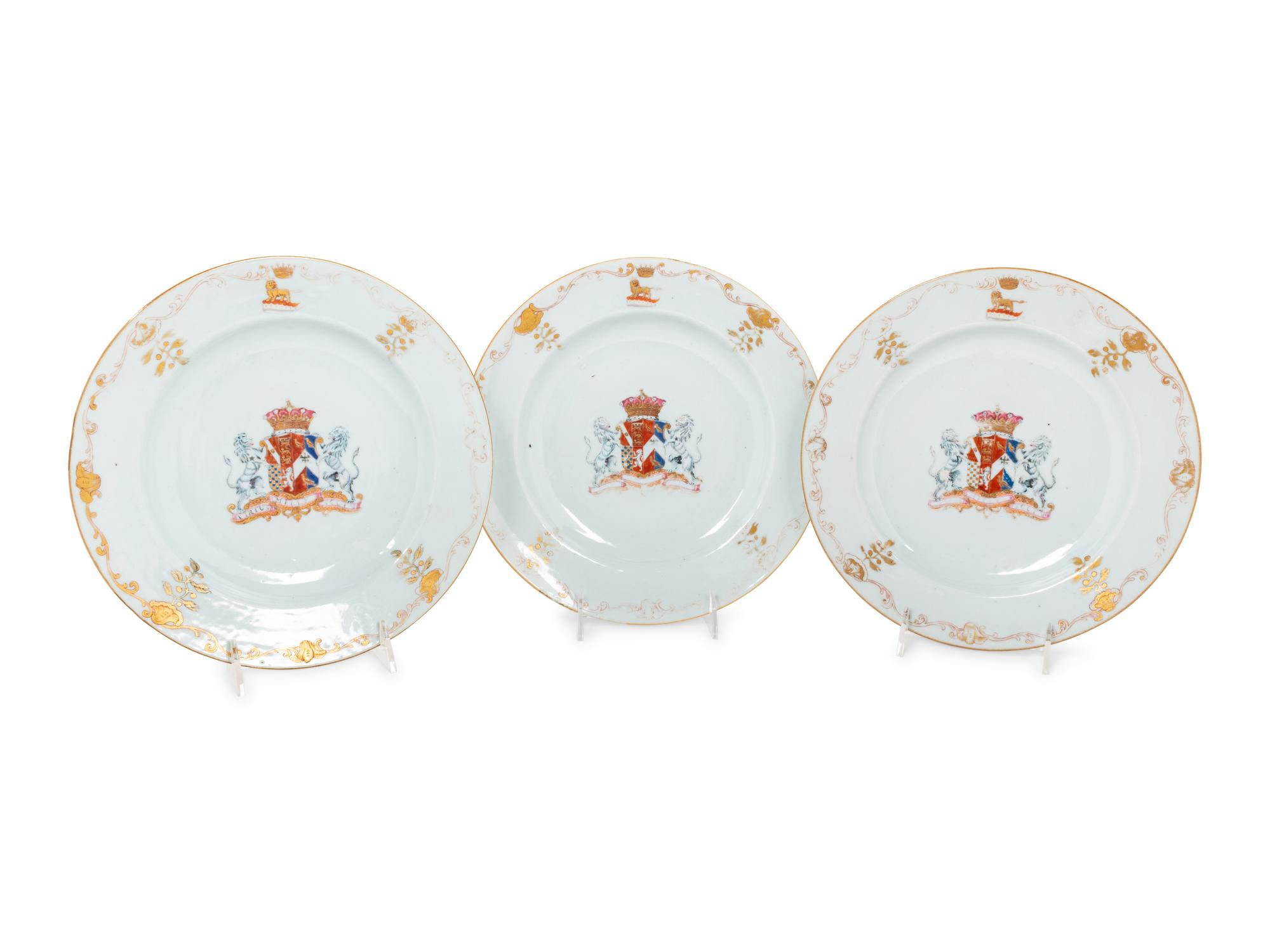 A Set of Sixteen Chinese Export Armorial Plates