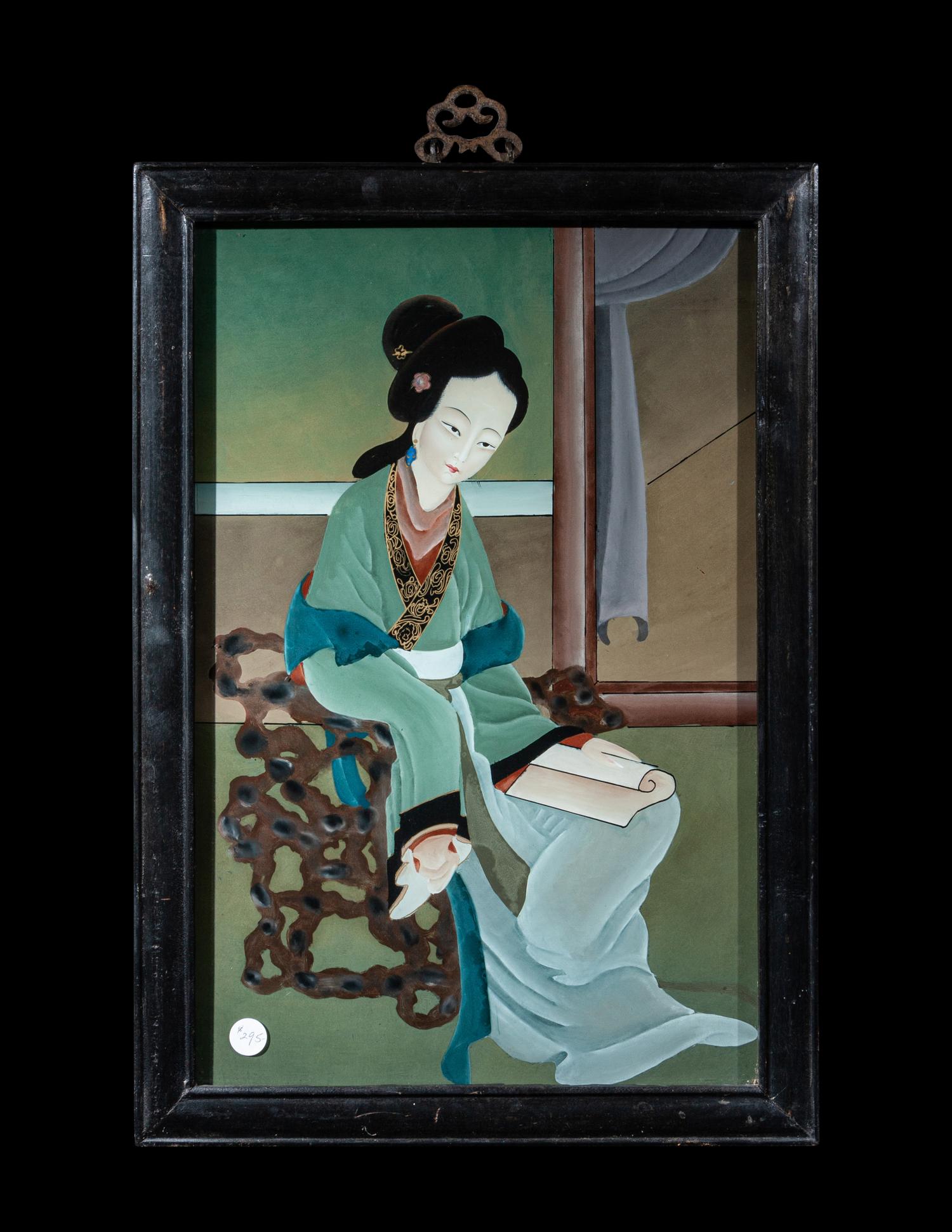 FIve Chinese Reverse Glass Paintings
