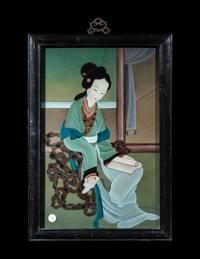 FIve Chinese Reverse Glass Paintings