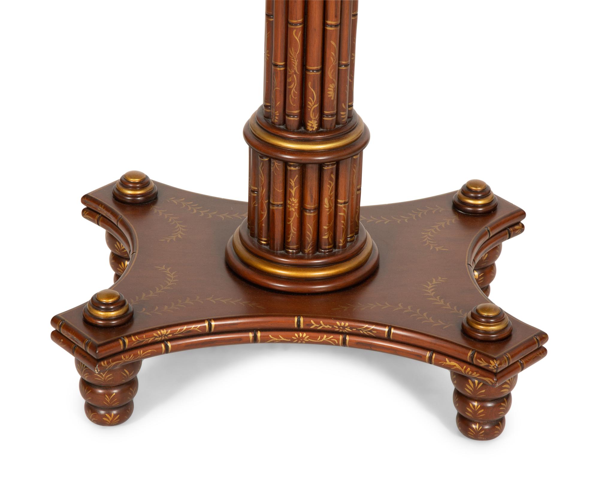 A Regency Style Mahogany and Parcel Gilt Side Table