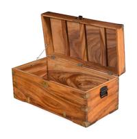 An English Brass Mounted Mahogany Campaign Trunk